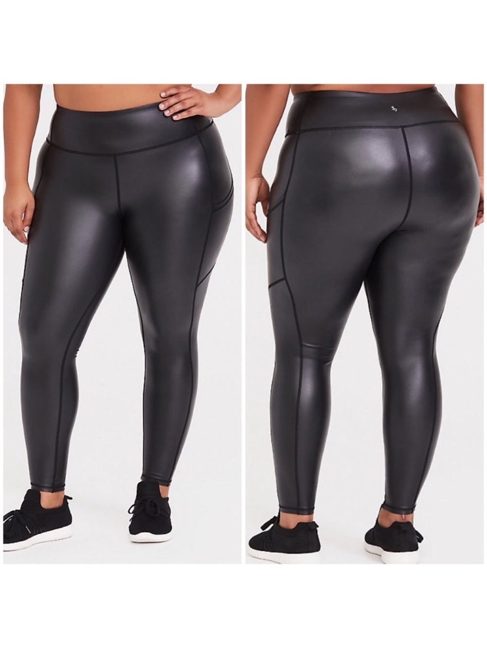 NWT Torrid Black Faux Leather Coated Active Leggings size 2X 18-20